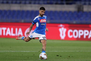 Roma. İtalya. 17 Haziran 2020. İtalya Kupası Finali. Ssc Napoli, Juventus Fc 'ye karşı. SSc Napoli 'den Lorenzo Insigne iş başında .   