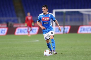 Roma. İtalya. 17 Haziran 2020. İtalya Kupası Finali. Ssc Napoli, Juventus Fc 'ye karşı. Sc Napoli 'den Mario Rui iş başında .   