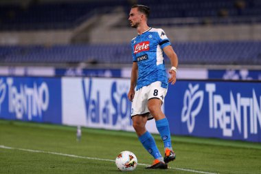 Roma. İtalya. 17 Haziran 2020. İtalya Kupası Finali. Ssc Napoli, Juventus Fc 'ye karşı. Sc Napoli 'den Fabian Ruiz iş başında .   