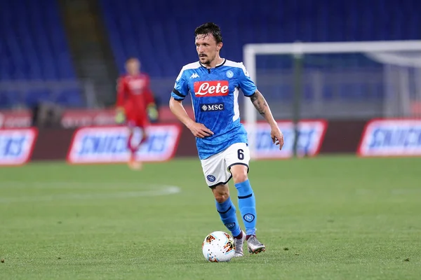 Roma. İtalya. 17 Haziran 2020. İtalya Kupası Finali. Ssc Napoli, Juventus Fc 'ye karşı. Sc Napoli 'den Mario Rui iş başında .   