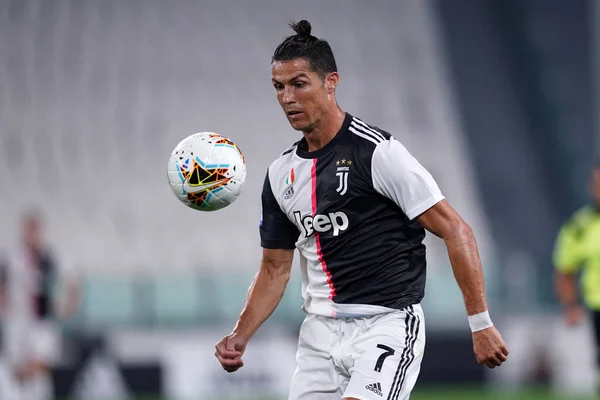 Torino Włochy Dnia Czerwca 2020 Włoski Serie Juventus Lecce Cristiano — Zdjęcie stockowe