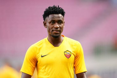 Milano (İtalya) 28 Haziran 2020. Ac Milan ile As Romanlar arasında oynanan Serie A karşılaşmasında As Roma 'dan Amadou Diawara.