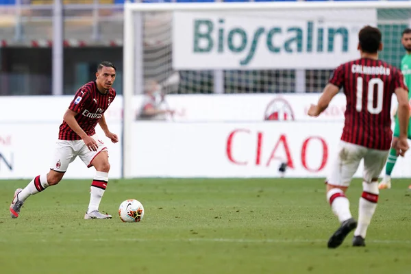 Mediolan Włochy Czerwca 2020 Ismael Bennacer Milan Podczas Meczu Serie — Zdjęcie stockowe