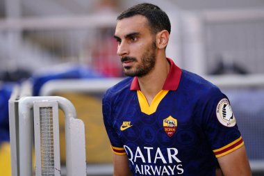 Milano (İtalya) 28 Haziran 2020. Ac Milan ile As Romanlar arasında oynanan Serie A karşılaşmasında As Roma 'dan Davide Zappacosta.