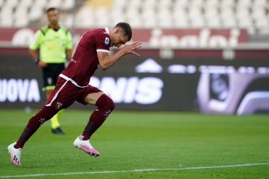 Torino (İtalya) 30 Haziran 2020. İtalyan Serisi A. Torino Fc, Ss Lazio 'ya karşı. Torino FC 'den Andrea Belotti gol attıktan sonra kutlama yaptı   