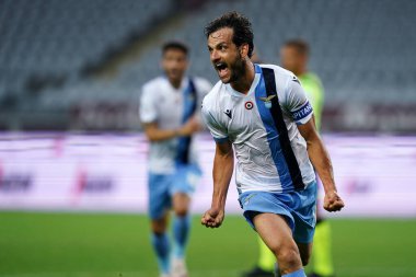 Torino (İtalya) 30 Haziran 2020. İtalyan Serisi A. Torino Fc, Ss Lazio 'ya karşı. Ss Lazio 'dan Marco Parolo gol attıktan sonra kutluyor  