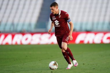 Torino, İtalya. 4 Temmuz 2020. İtalya Futbol Ligi Serisi A. Juventus Fc Torino Fc 'ye karşı. Torino FC 'den Andrea Belotti.     