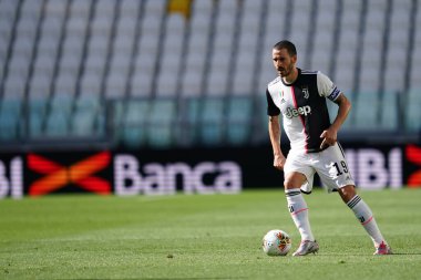 Torino, İtalya. 4 Temmuz 2020. İtalya Futbol Ligi Serisi A. Juventus Fc Torino Fc 'ye karşı. Juventus FC 'den Leonardo Bonucci     