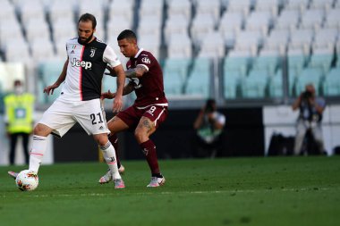 Torino, İtalya. 4 Temmuz 2020. İtalya Futbol Ligi Serisi A. Juventus Fc Torino Fc 'ye karşı. Juventus FC 'den Gonzalo Higuain     