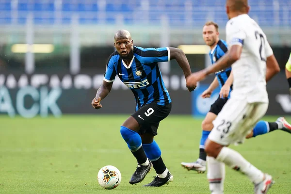 Milano Italië Juli 2020 Italiaanse Voetbal Serie Romelu Lukaku Van — Stockfoto