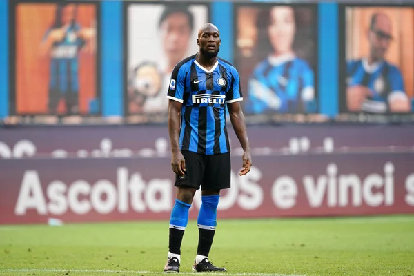 Milano Italië Juli 2020 Italiaanse Voetbal Serie Romelu Lukaku Van — Stockfoto