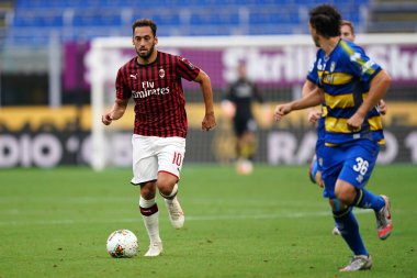 Milano, (İtalya). 15 Temmuz 2020. İtalyan Serisi A. Ac Milan, Parma Calcio 'ya karşı. Ac Milan 'dan Hakan Calhanoğlu    . 