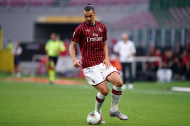 Milano, (İtalya). 15 Temmuz 2020. İtalyan Serisi A. Ac Milan, Parma Calcio 'ya karşı. Ac Milan 'dan Zlatan Ibrahimoviç    . 
