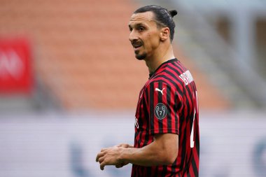 Milano, (İtalya). 15 Temmuz 2020. İtalyan Serisi A. Ac Milan, Parma Calcio 'ya karşı. Ac Milan 'dan Zlatan Ibrahimoviç    . 