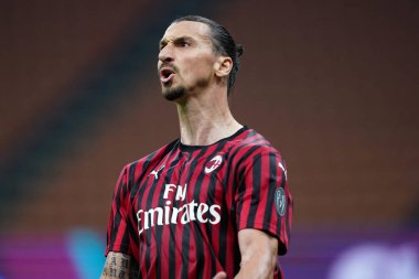 Milano, (İtalya). 15 Temmuz 2020. İtalyan Serisi A. Ac Milan, Parma Calcio 'ya karşı. Ac Milan 'dan Zlatan Ibrahimoviç    . 