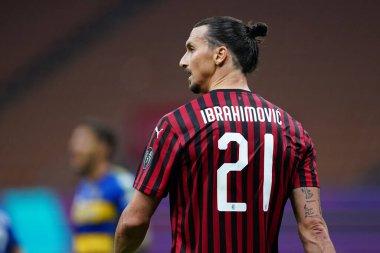 Milano, (İtalya). 15 Temmuz 2020. İtalyan Serisi A. Ac Milan, Parma Calcio 'ya karşı. Ac Milan 'dan Zlatan Ibrahimoviç    . 