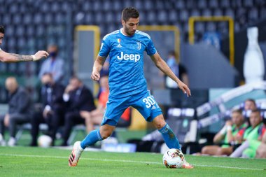 Udine (İtalya) - 23 Temmuz 2020 - Juventus FC 'li Rodrigo Bentancur Udinese Calcio ile Juventus Fc arasında oynanan Serie A karşılaşmasında.