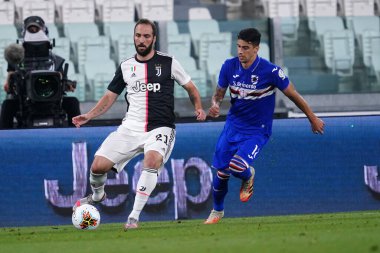 Torino (İtalya) 26 Temmuz 2020. İtalyan Serisi A. Juventus Fc, Uc Sampdoria 'ya karşı. Juventus FC 'den Gonzalo Higuain .   