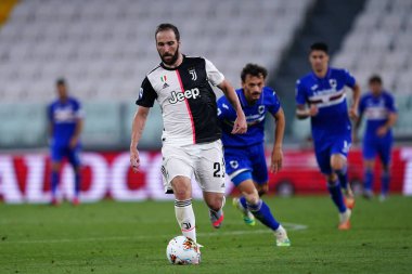 Torino (İtalya) 26 Temmuz 2020. İtalyan Serisi A. Juventus Fc, Uc Sampdoria 'ya karşı. Juventus FC 'den Gonzalo Higuain .   
