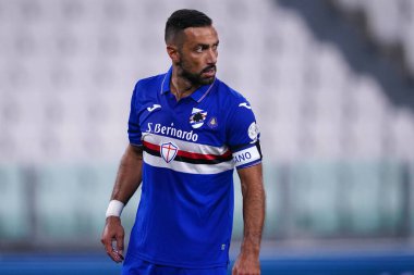 Torino (İtalya) 26 Temmuz 2020. İtalyan Serisi A. Juventus Fc, Uc Sampdoria 'ya karşı. Uc Sampdoria 'dan Fabio Quagliarella .   
