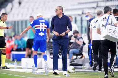 Torino (İtalya) 26 Temmuz 2020. İtalyan Serisi A. Juventus Fc, Uc Sampdoria 'ya karşı. Maurizio Sarri, Juventus FC 'nin koçu. 