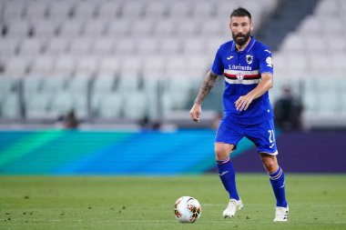 Torino (İtalya) 26 Temmuz 2020. İtalyan Serisi A. Juventus Fc, Uc Sampdoria 'ya karşı. Uc Sampdoria 'dan Lorenzo Tonelli .   