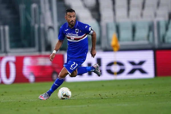 Torino Italia Luglio 2020 Serie Juventus Sampdoria Fabio Quagliarella Sampdoria — Foto Stock