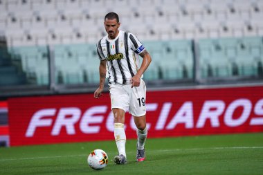 Torino (İtalya) 01 Ağustos 2020. İtalyan Serisi A. Juventus Fc Roma 'ya karşı. Juventus FC 'den Leonardo Bonucci .   