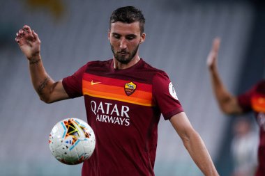 Torino (İtalya) 01 Ağustos 2020. İtalyan Serisi A. Juventus Fc Roma 'ya karşı. Romanlar İçin Bryan Cristante.