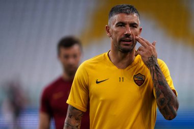 Torino (İtalya) 01 Ağustos 2020. İtalyan Serisi A. Juventus Fc Roma 'ya karşı. Roman Aleksandar Kolarov.
