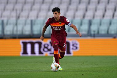 Torino (İtalya) 01 Ağustos 2020. İtalyan Serisi A. Juventus Fc Roma 'ya karşı. Roma 'dan Diego Perotti.