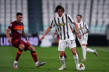 Torino (İtalya) 01 Ağustos 2020. İtalyan Serisi A. Juventus Fc Roma 'ya karşı. Juventus FC 'den Adrien Rabiot .   