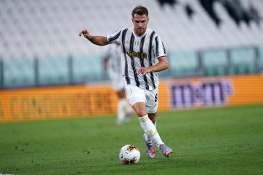 Torino (İtalya) 01 Ağustos 2020. İtalyan Serisi A. Juventus Fc Roma 'ya karşı. Juventus FC 'den Aaron Ramsey .   