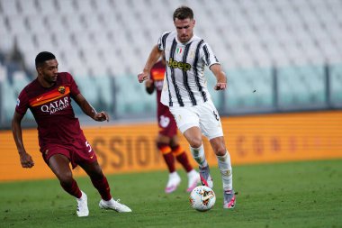 Torino (İtalya) 01 Ağustos 2020. İtalyan Serisi A. Juventus Fc Roma 'ya karşı. Juventus FC 'den Aaron Ramsey .   