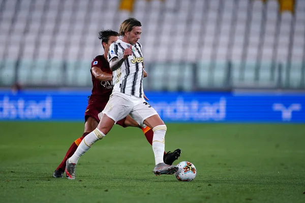 Turin Italien August 2020 Italienische Serie Juventus Gegen Roma Federico — Stockfoto