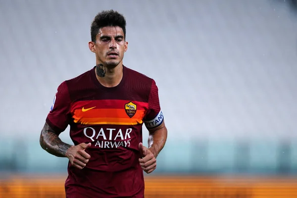 Torino Italien Augusti 2020 Italienska Serie Juventus Roma Diego Perotti — Stockfoto