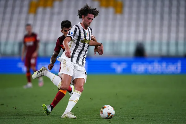 Torino Włochy Sierpnia 2020 Włoski Serie Juventus Roma Adrien Rabiot — Zdjęcie stockowe