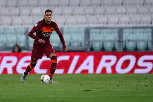 Torino Włochy Sierpnia 2020 Włoski Serie Juventus Roma Chris Smalling — Zdjęcie stockowe