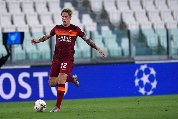 Torino (İtalya) 01 Ağustos 2020. İtalyan Serisi A. Juventus Fc Roma 'ya karşı. Roma 'dan Nicolo Zaniolo.