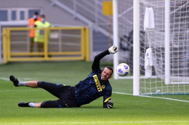 Milano, İtalya. 19 Eylül 2020. Dostça bir maç. Fc Internazionale, Pisa Uc 'a karşı. FC Internazionale 'den Samir Handanoviç, FC Internazionale ile Pisa Sc arasında oynanan dostluk karşılaşmasında.