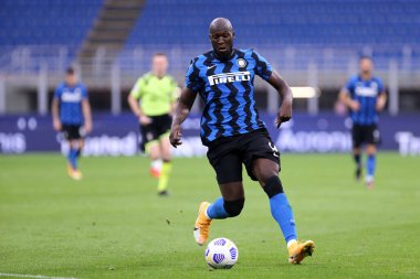 Milano, İtalya. 19 Eylül 2020. Dostça bir maç. Fc Internazionale, Pisa Uc 'a karşı. FC Internazionale ile Pisa Sc arasında oynanan dostluk karşılaşmasında FC Internazionale 'den Romelu Lukaku.