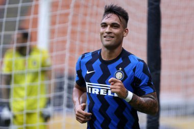 Milano, İtalya. 19 Eylül 2020. Dostça bir maç. Fc Internazionale, Pisa Uc 'a karşı. FC Internazionale 'den Lautaro Martinez, FC Internazionale ve Pisa Sc arasında oynanan dostluk maçı sırasında.