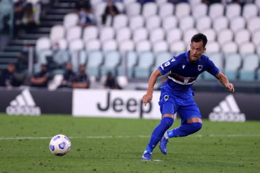 Torino, İtalya. 20 Eylül 2020. Uc Sampdoria takımından İtalyan Serie A. Maya Yoshida, Juventus Fc ve Uc Sampdoria arasında oynanan Serie A karşılaşmasında.   