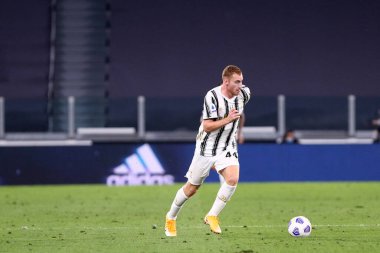 Torino, İtalya. 20 Eylül 2020. Juventus FC 'den İtalyan Serie A. Dejan Kulusevski ile Juventus Fc ve Uc Sampdoria arasında oynanan Serie A karşılaşmasında.   