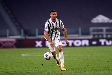 Torino, İtalya. 20 Eylül 2020. Juventus FC 'den İtalyan Serie A. Cristiano Ronaldo ile Juventus Fc ve Uc Sampdoria arasında oynanan Serie A maçı sırasında.   