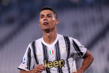 Torino, İtalya. 20 Eylül 2020. Juventus FC 'den İtalyan Serie A. Cristiano Ronaldo ile Juventus Fc ve Uc Sampdoria arasında oynanan Serie A maçı sırasında.   