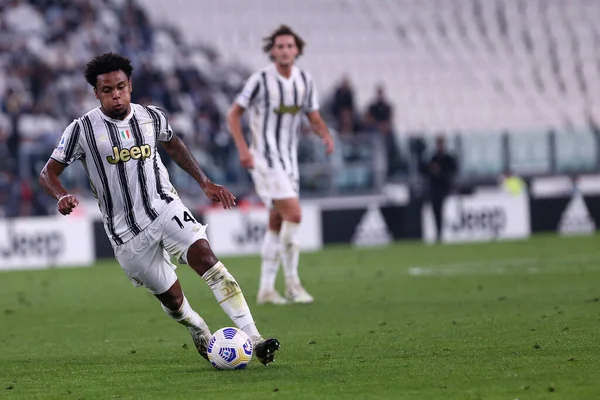 Torino, İtalya. 20 Eylül 2020. Juventus FC 'den İtalyan Serie A. Weston McKennie, Juventus Fc ve Uc Sampdoria arasında oynanan Serie A maçı sırasında hareket halindedir..   