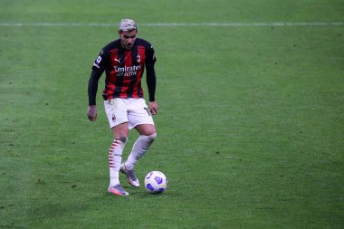 Milano, İtalya. 21 Eylül 2020. İtalyan Serie A. Theo Hernandez Ac Milan ile Bologna Fc. arasında oynanan Serie A karşılaşmasında.  