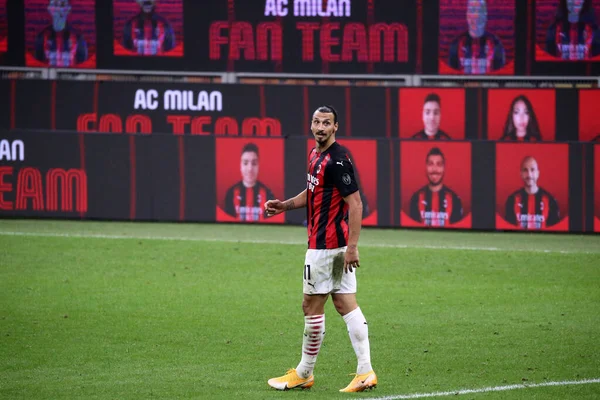 Mediolan Włochy Września 2020 Włoski Serie Zlatan Ibrahimovic Milan Podczas — Zdjęcie stockowe