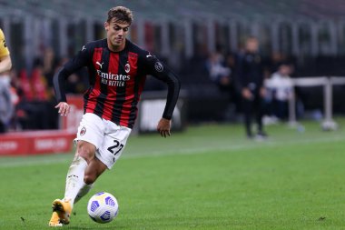 Milano, İtalya. 24 Eylül 2020. Uefa Avrupa Ligi. Ac Milan 'dan Daniele Maldini UEFA Avrupa Ligi' nde Ac Milan ve Fotballklubben Bodo / Glimt arasında oynanan üçüncü tur eleme karşılaşmasında.  